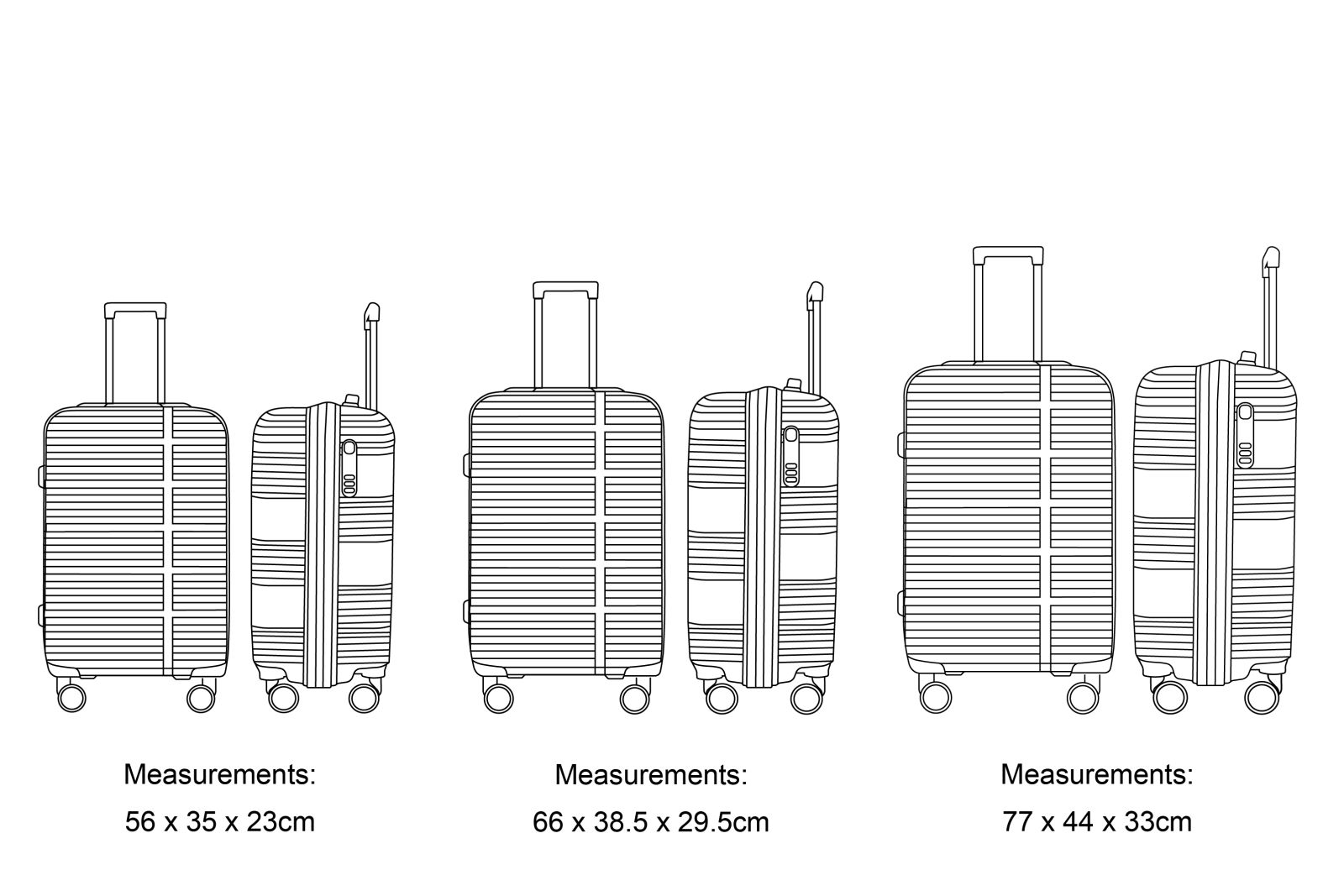 Set of three suitcases