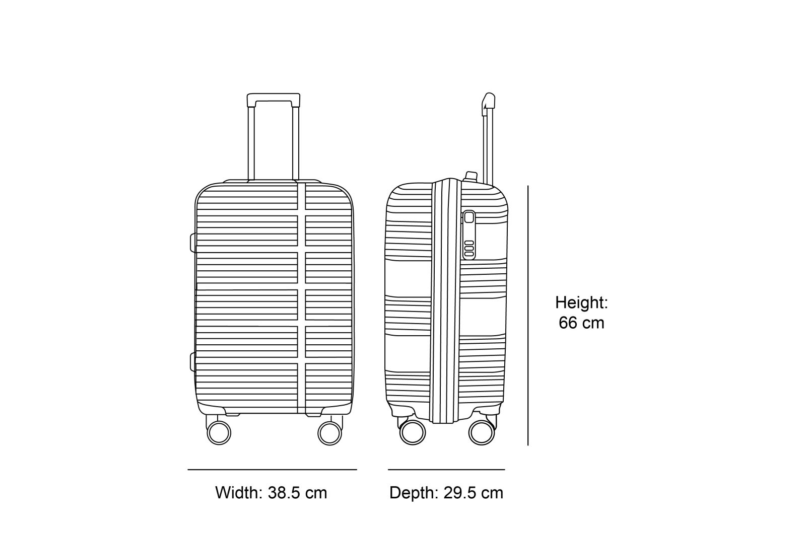 Medium suitcase dimensions