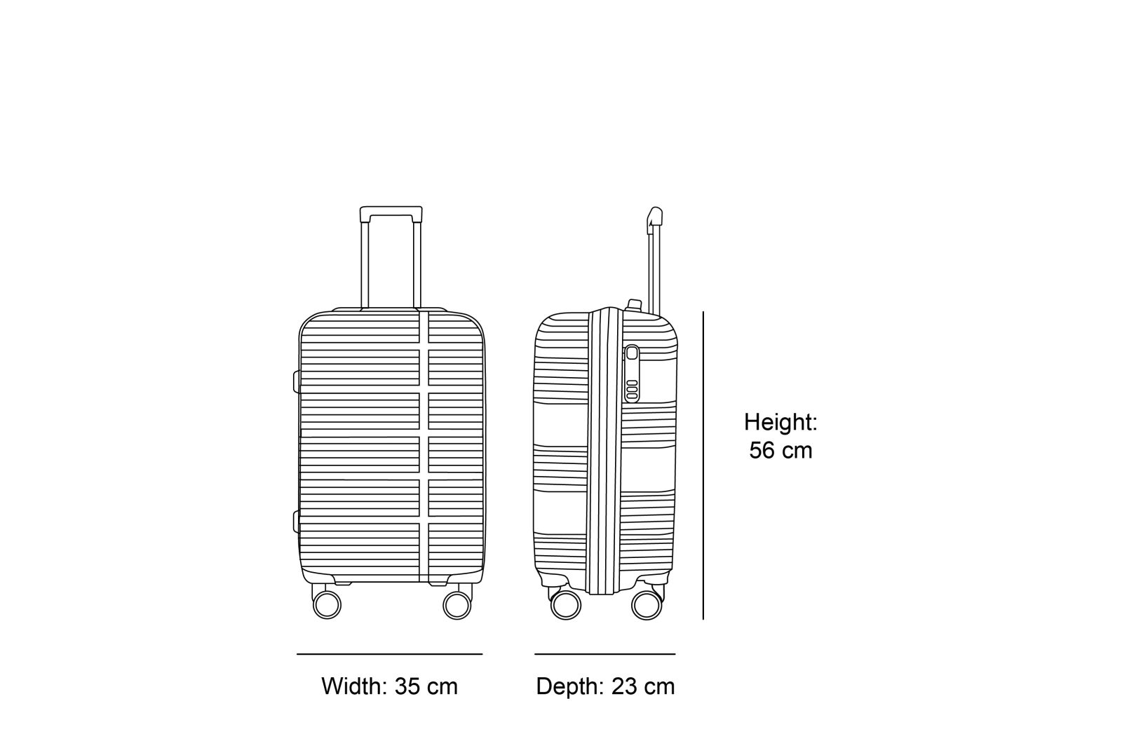 Small suitcase dimensions