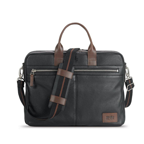 Solo Roadster Leather Laptop Briefcase